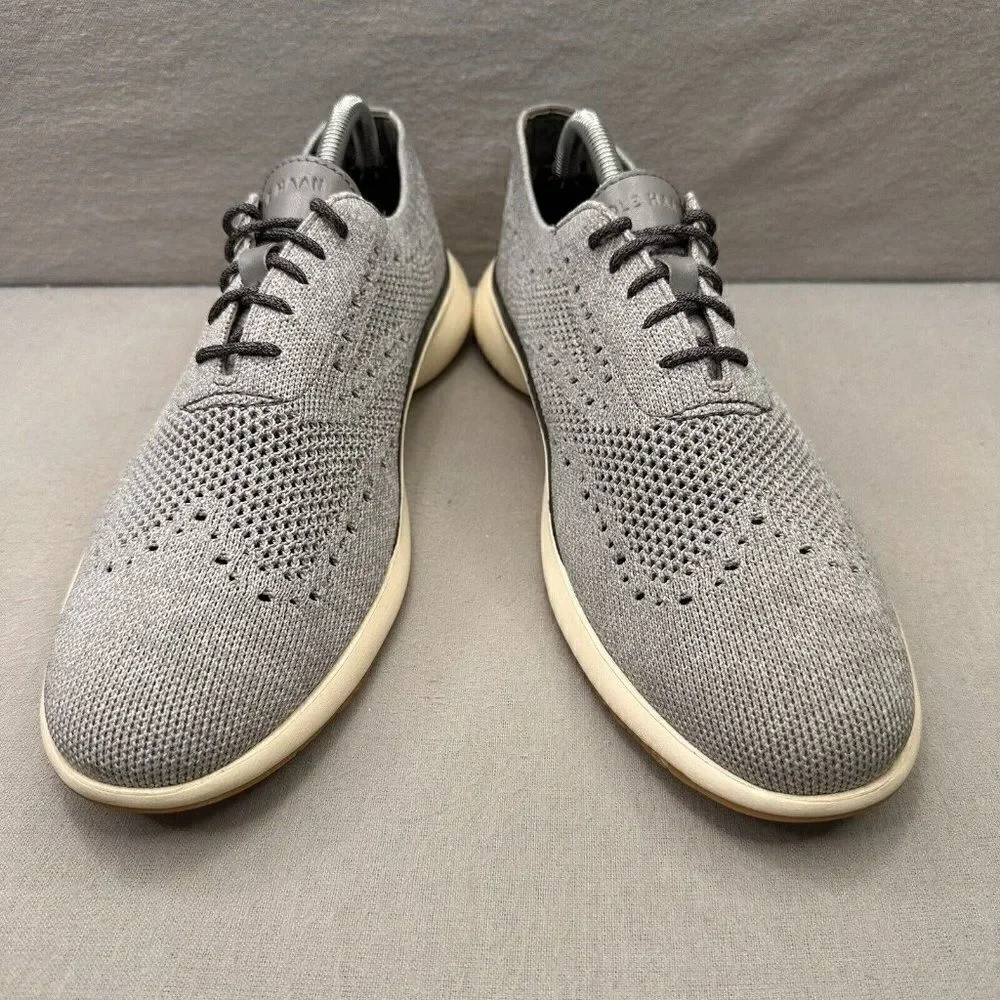 Cole Haan Grand Troy Mens Size 9‎ (M) Wingtip Oxford Cool Gray Knit Casual Dress